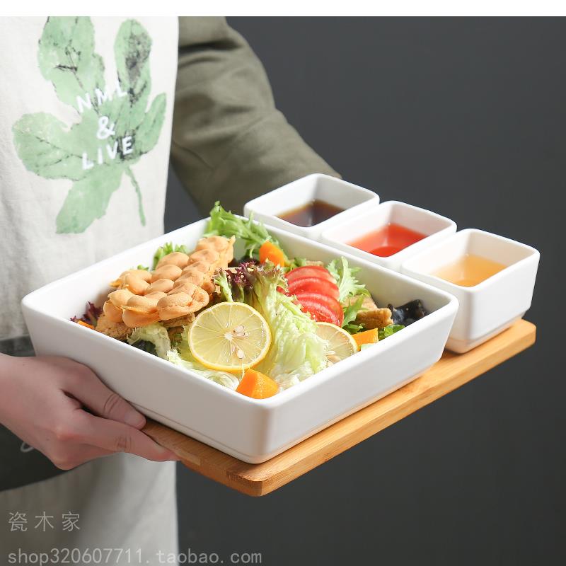 Japanese Snacks - Japanese Tableware Ceramic Plate Split Breakfast