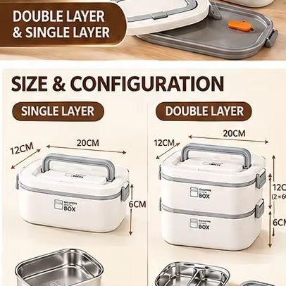 Double Layer 304 Stainless Ste - đánh giá và giá Bento Box