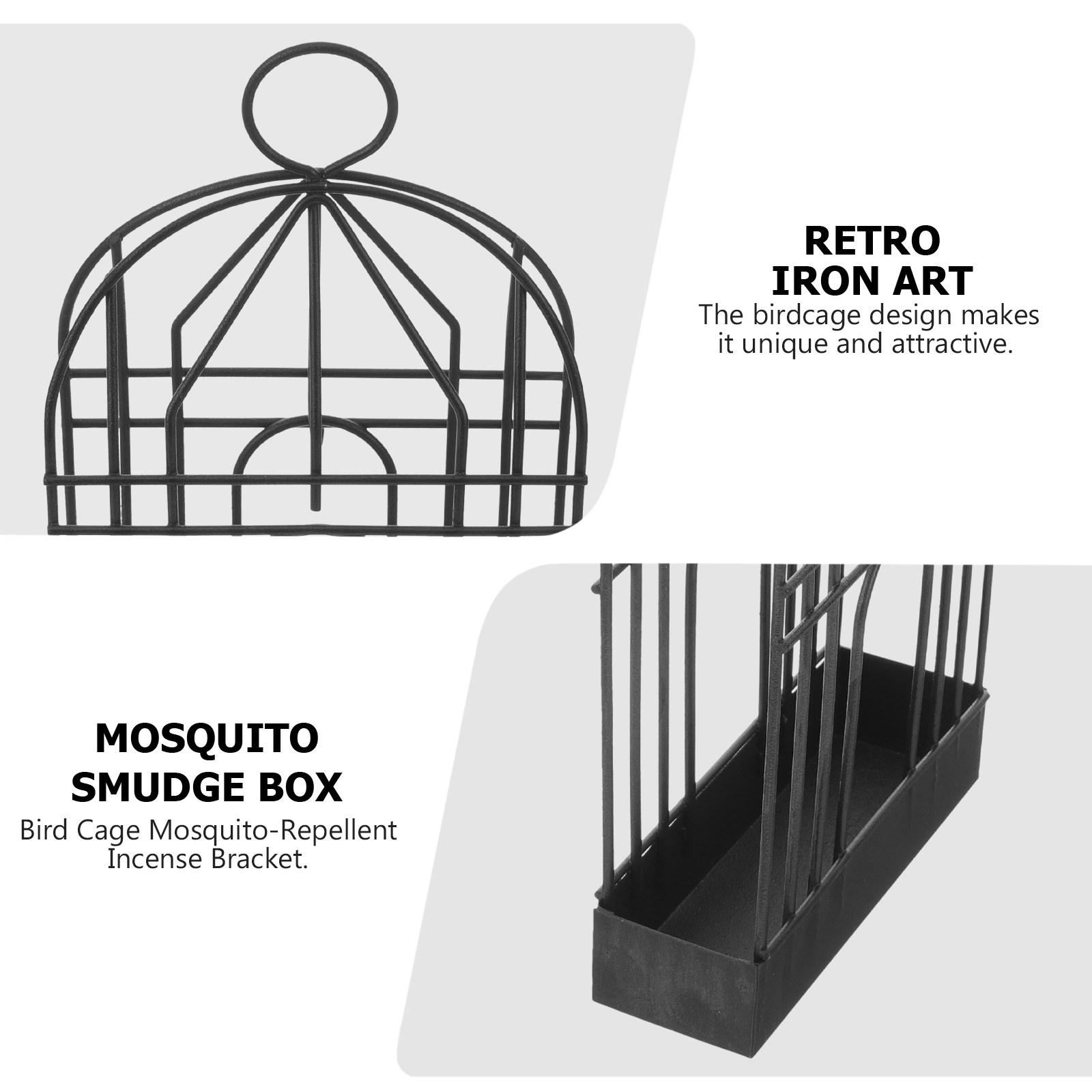 Black Retro Iron Birdcage Coil - đánh giá và giá Incense Holder