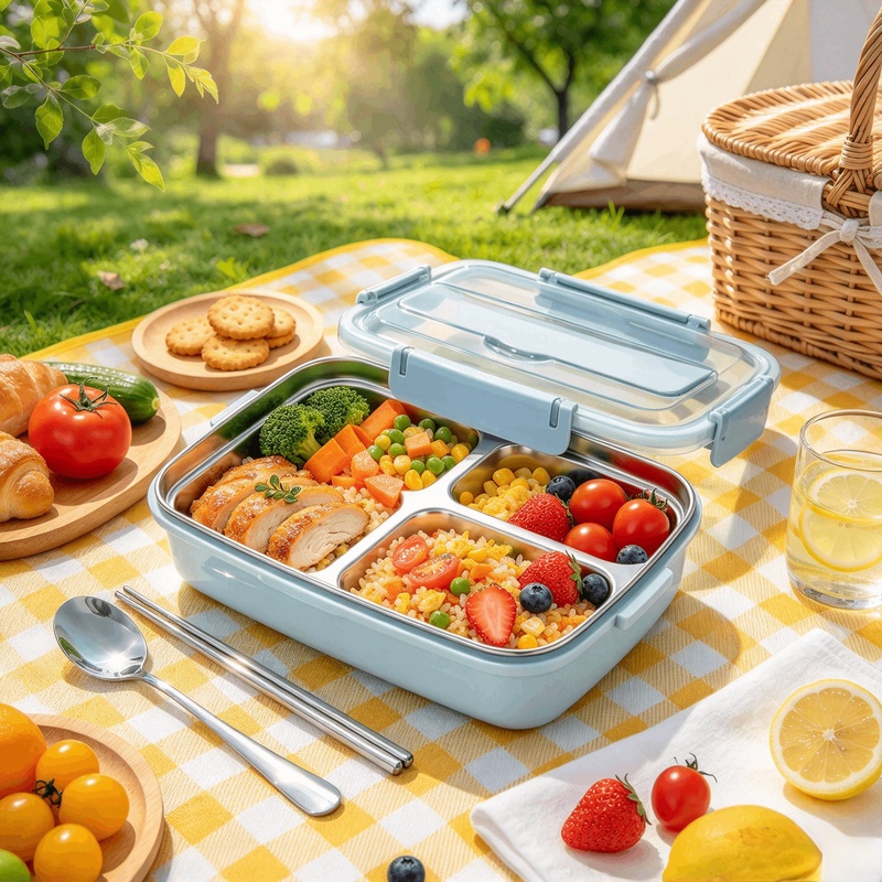 Leak-Proof Stainless Steel Lun - đánh giá và giá Bento Box